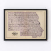 Stearns County Vintage Map 1874