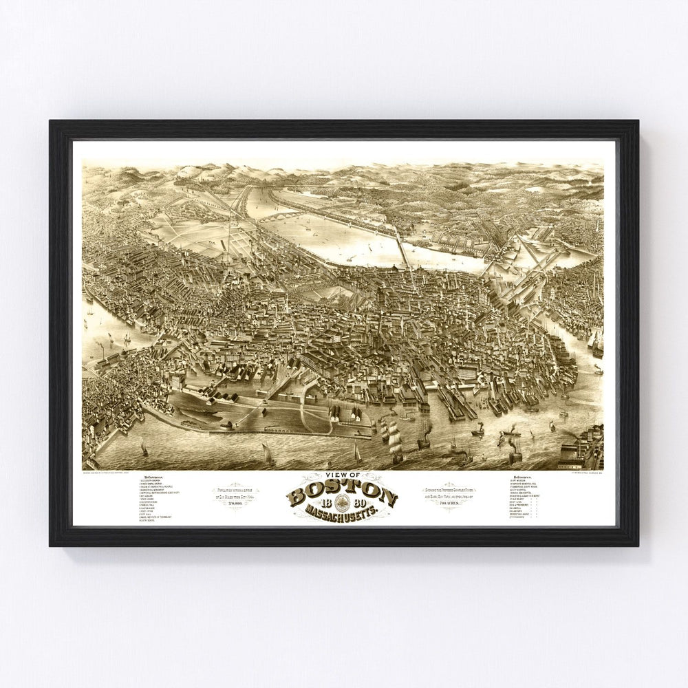 Boston Vintage Map 1880