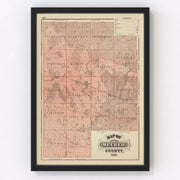 Meeker County Vintage Map 1874