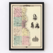 Milwaukee County Vintage Map 1878