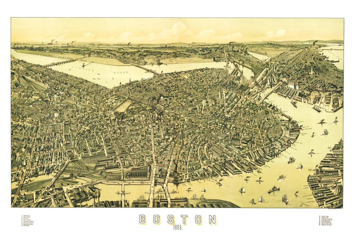 Preview of Vintage Map of Boston, Massachusetts 1899