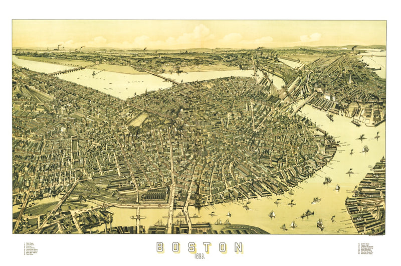 Size comparison using Vintage Map of Boston, Massachusetts 1899