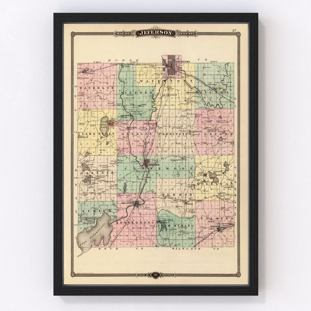 Jefferson County Vintage Map 1878