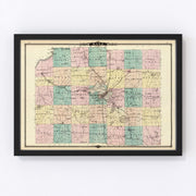Dane County Vintage Map 1878