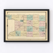 Columbia County Vintage Map 1878