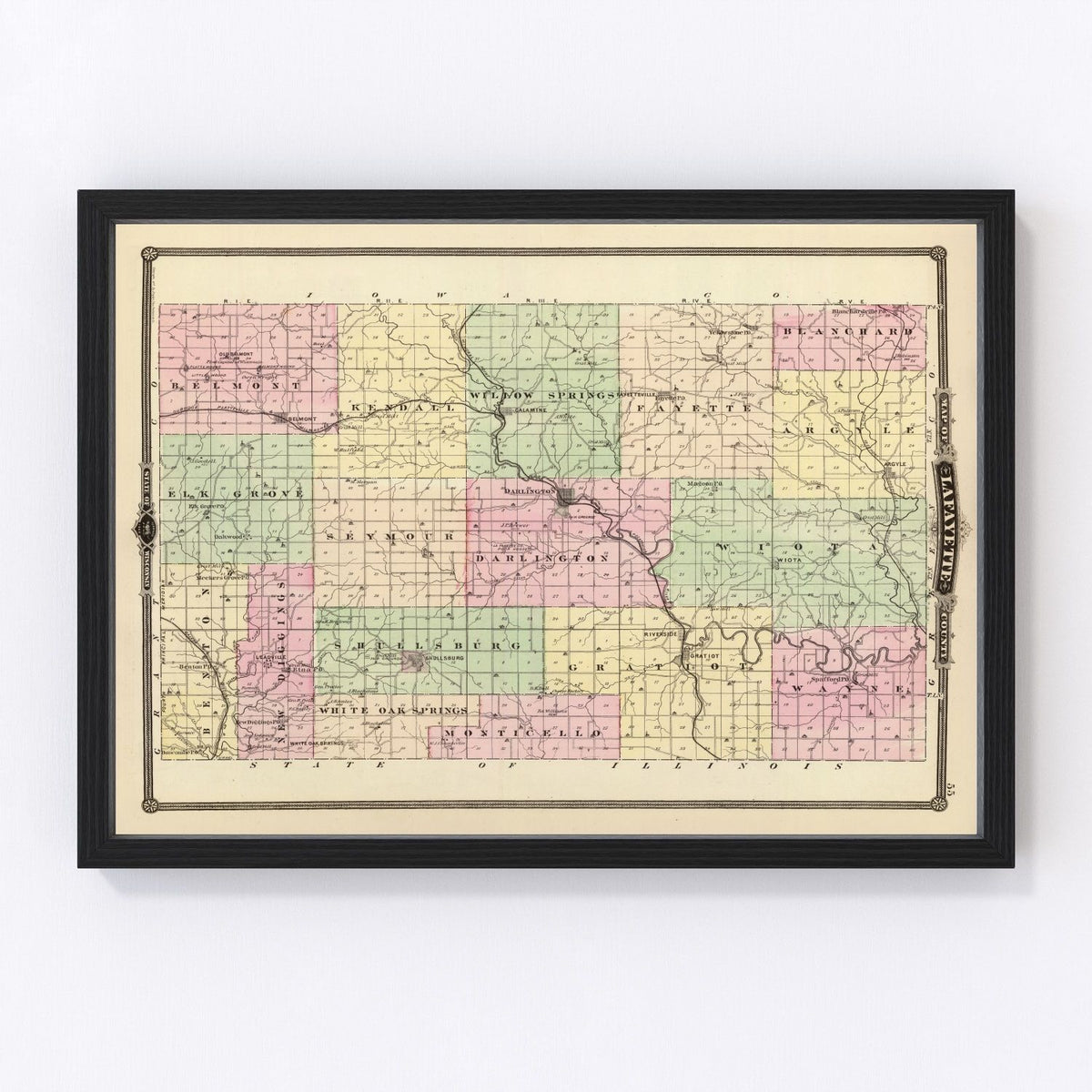 Lafayette County Vintage Map 1878