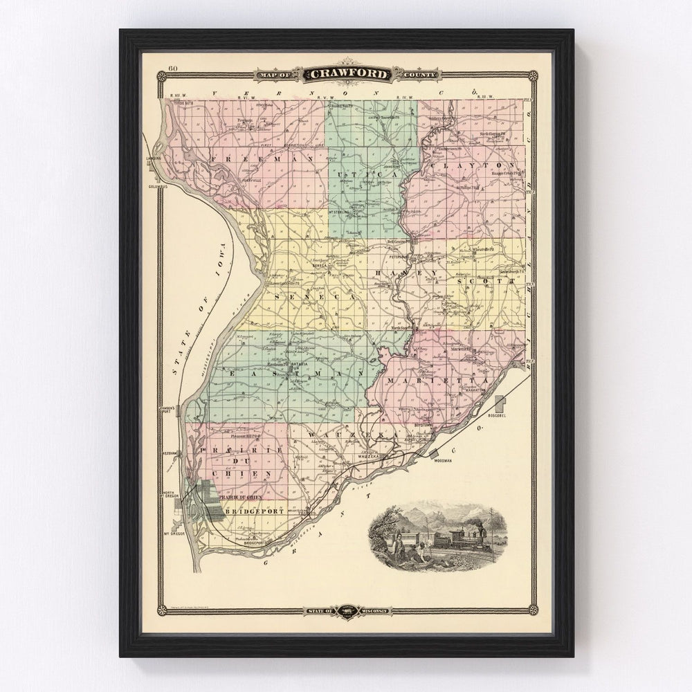 Crawford County Vintage Map 1878