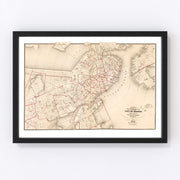Boston Vintage Map 1874