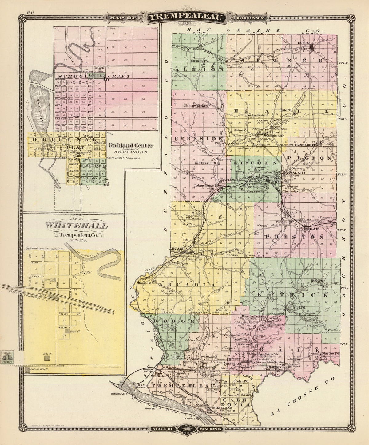 Preview of Vintage Map of Trempealeau County, Wisconsin 1878