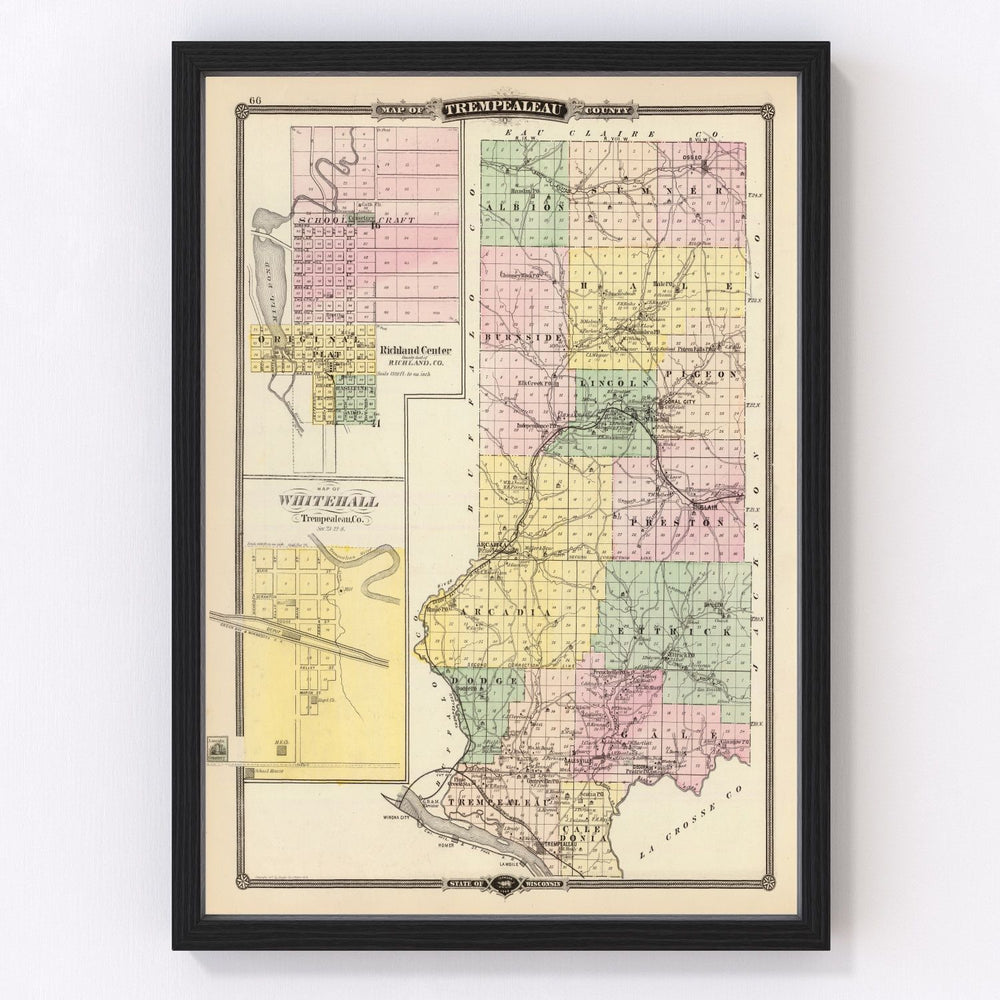 Trempealeau County Vintage Map 1878