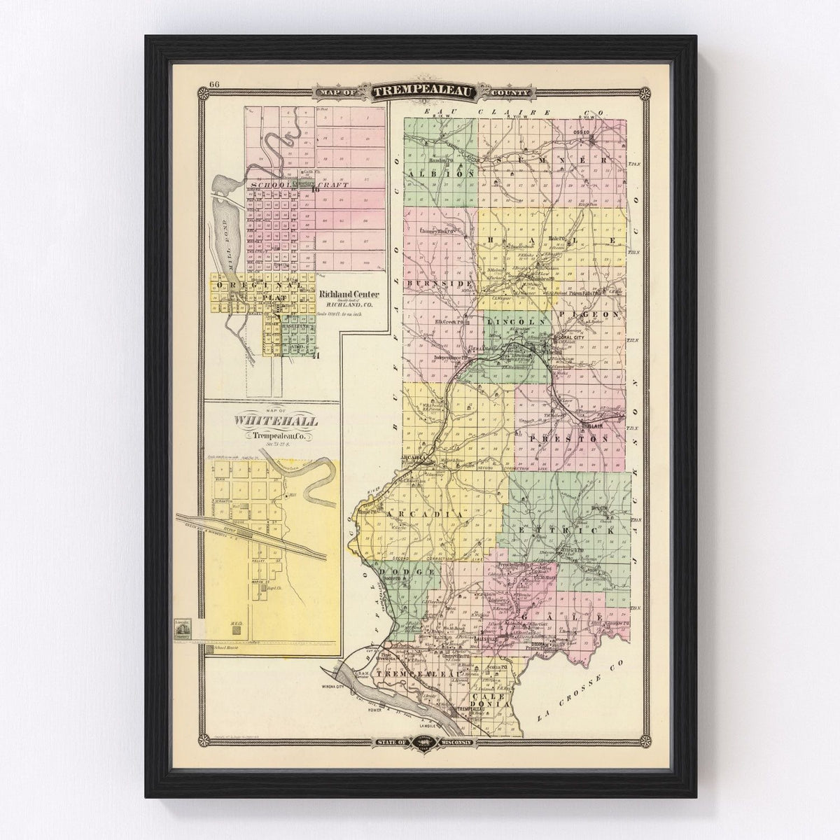 Trempealeau County Vintage Map 1878