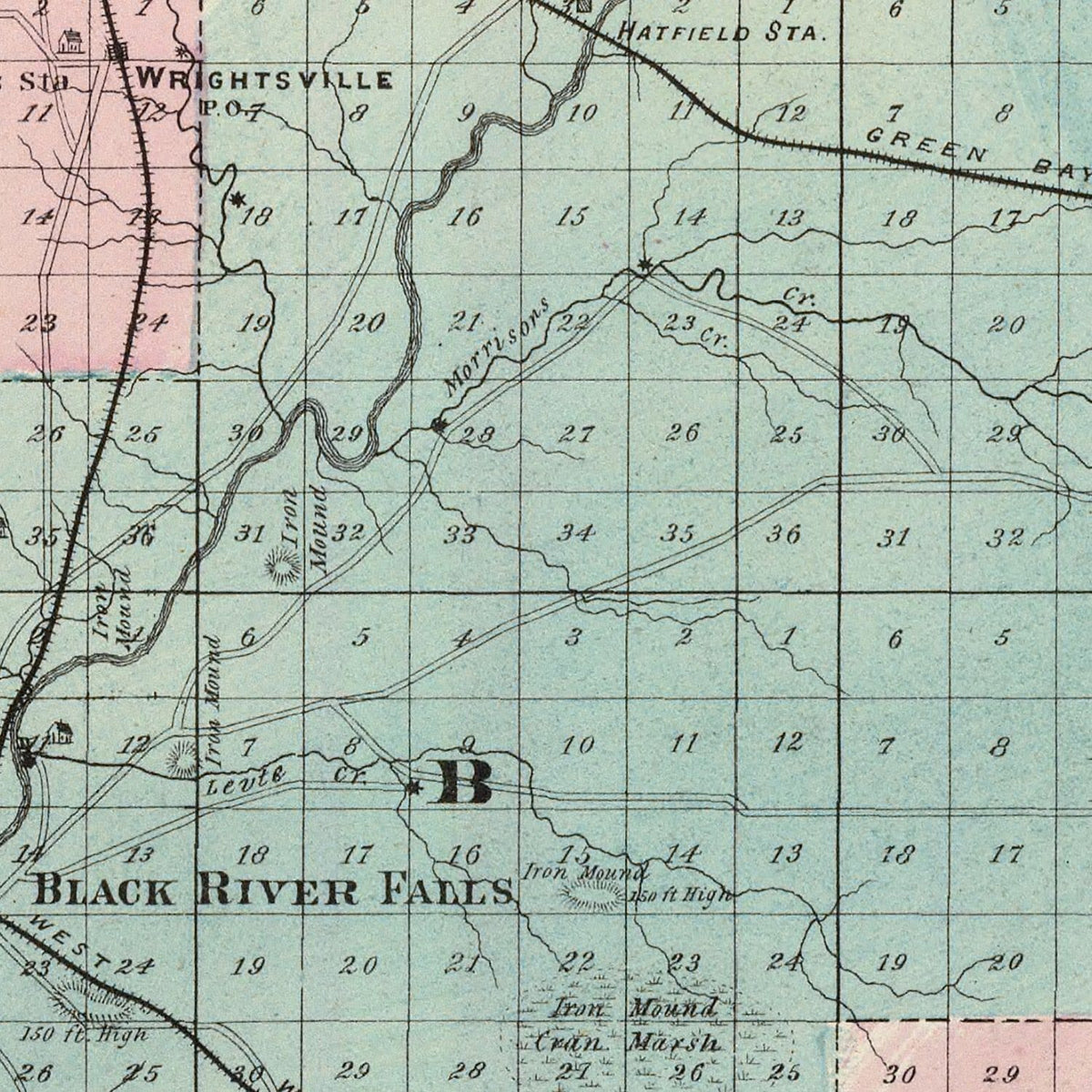 Restored historic details from the 1878 county map of Jackson County, Wisconsin