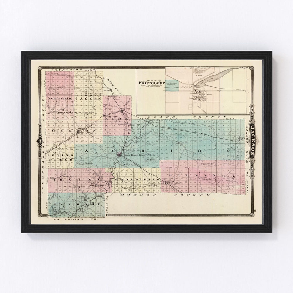 Jackson County Vintage Map 1878