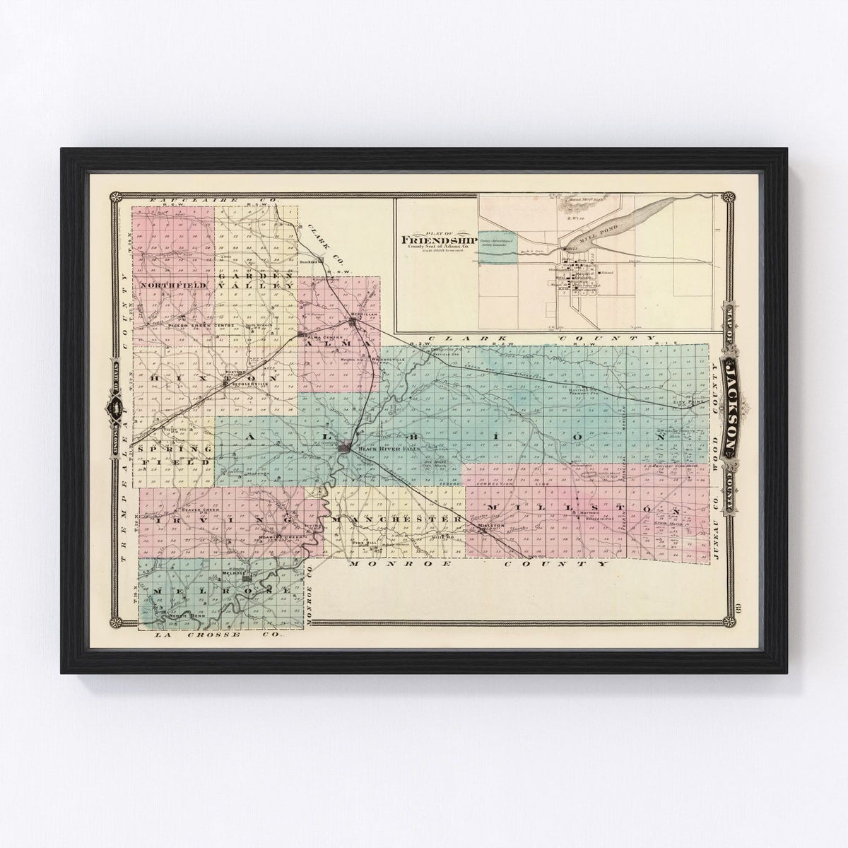 Jackson County Vintage Map 1878
