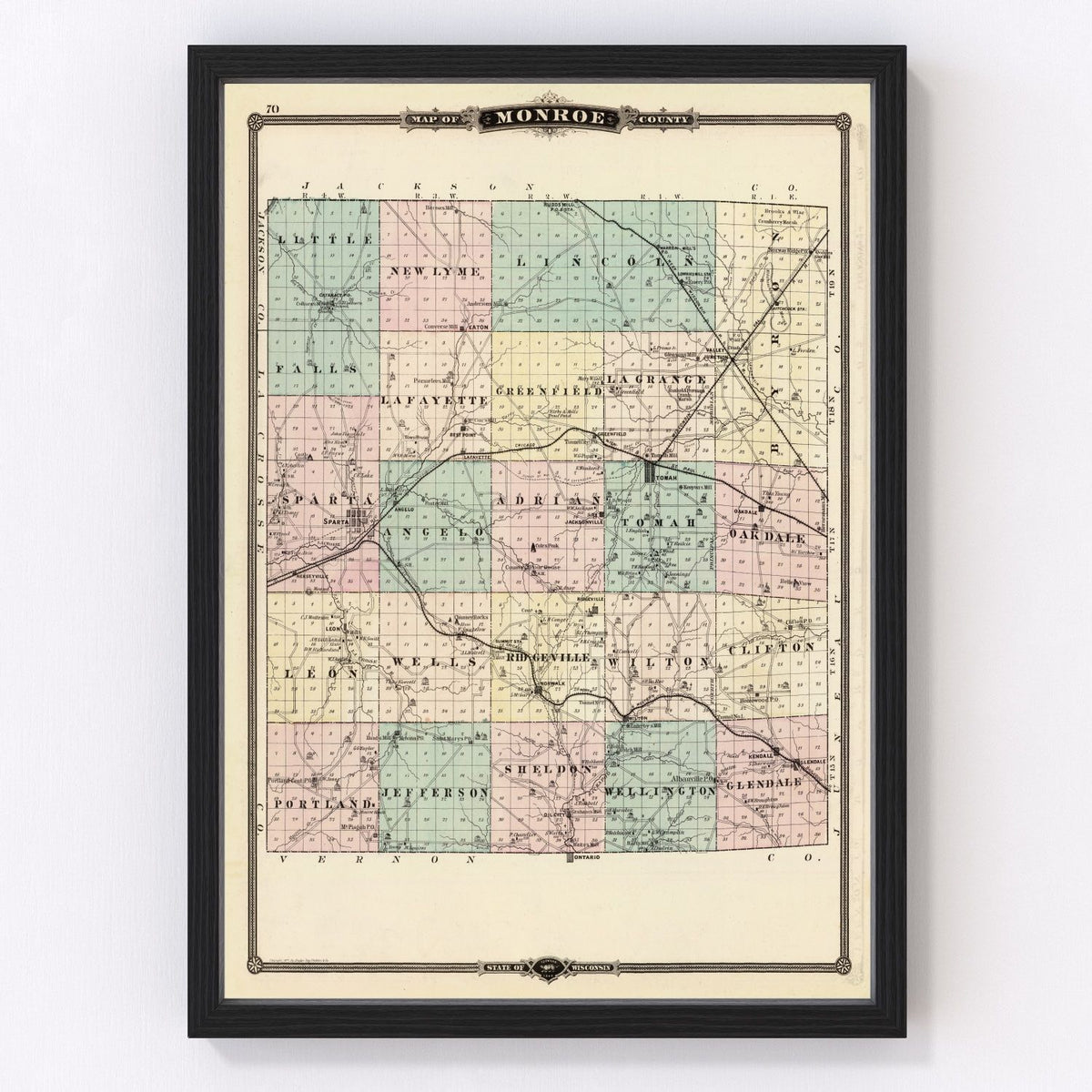 Monroe County Vintage Map 1878