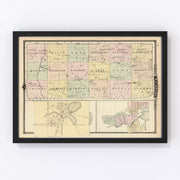 Waushara County Vintage Map 1878