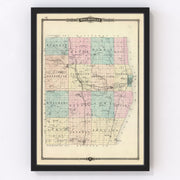 Sheboygan County Vintage Map 1878