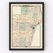 Manitowoc County Vintage Map 1878