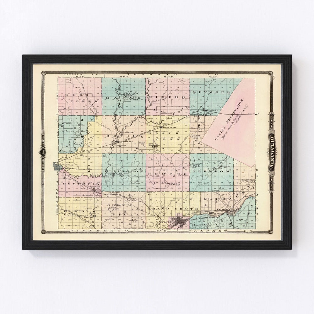 Outagamie County Vintage Map 1878