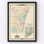 Kewaunee County Vintage Map 1878