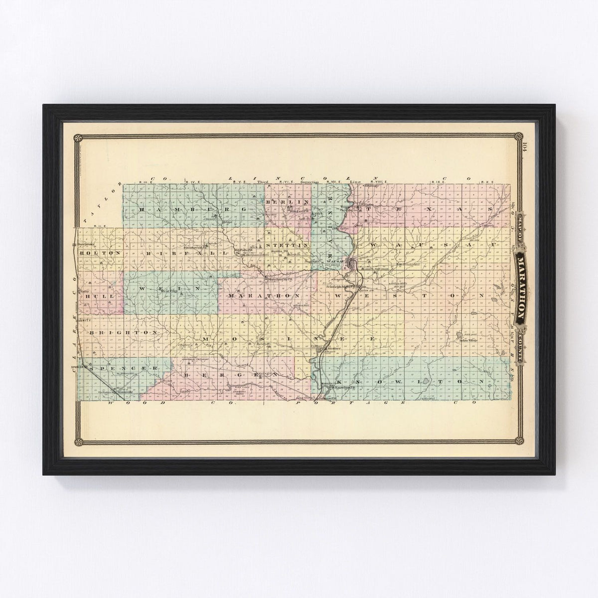 Marathon County Vintage Map 1878