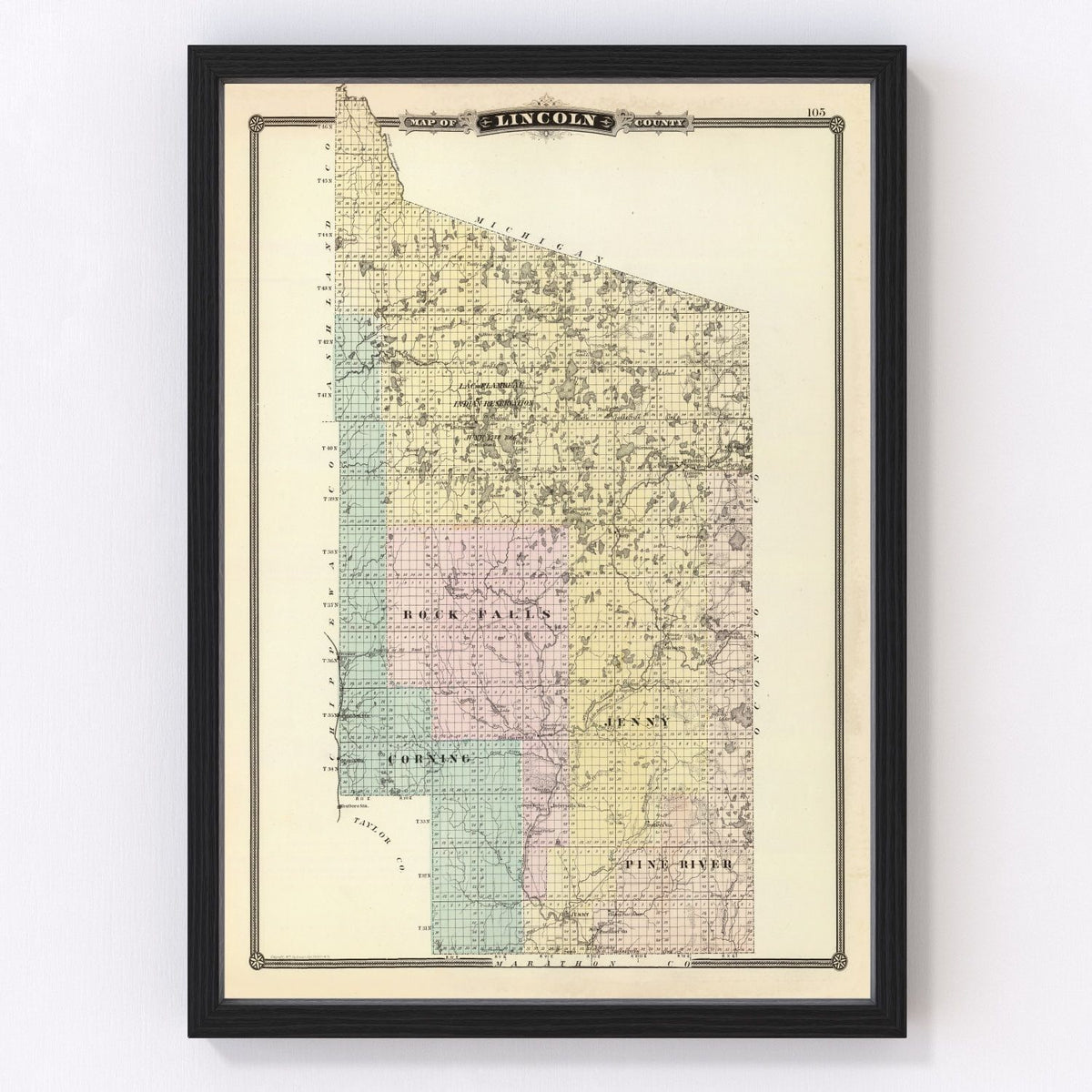 Lincoln County Vintage Map 1878