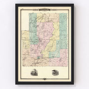 Chippewa County Vintage Map 1878