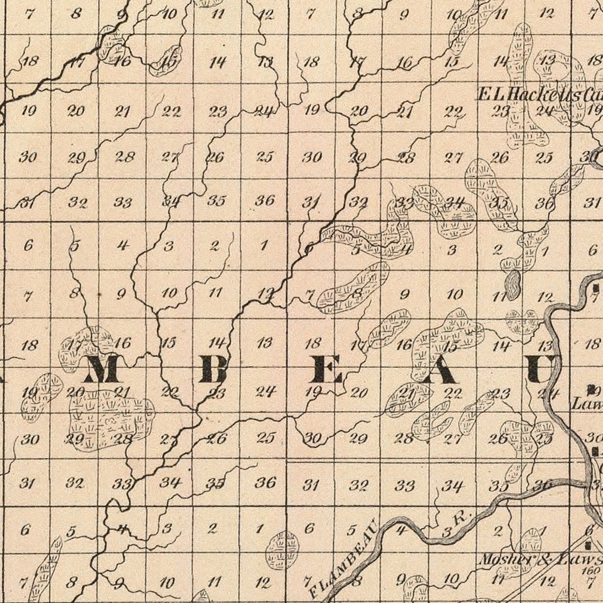 Restored historic details from the 1878 county map of Chippewa County, Wisconsin