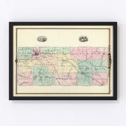Eau Claire County Vintage Map 1878