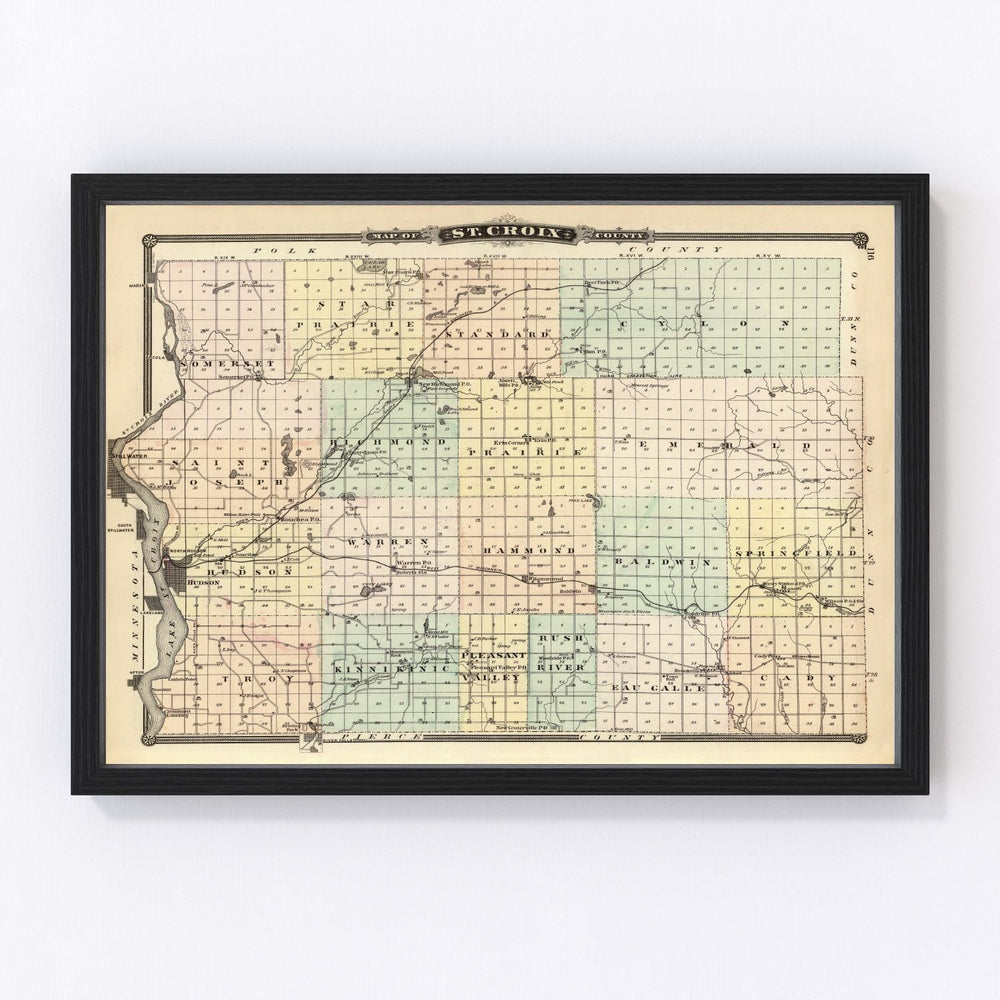St. Croix County Vintage Map 1878