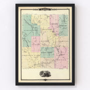 Barron County Vintage Map 1878