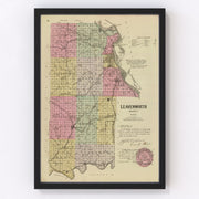 Leavenworth County Vintage Map 1887
