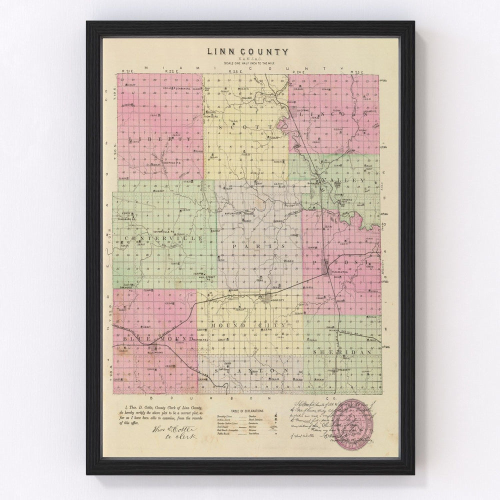 Linn County Vintage Map 1887