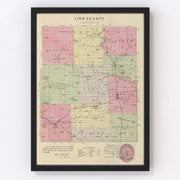 Linn County Vintage Map 1887
