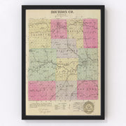Bourbon County Vintage Map 1887