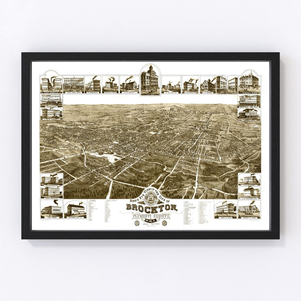 Brockton Vintage Map 1882