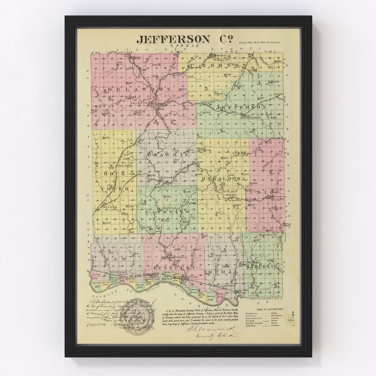 Jefferson County Vintage Map 1887