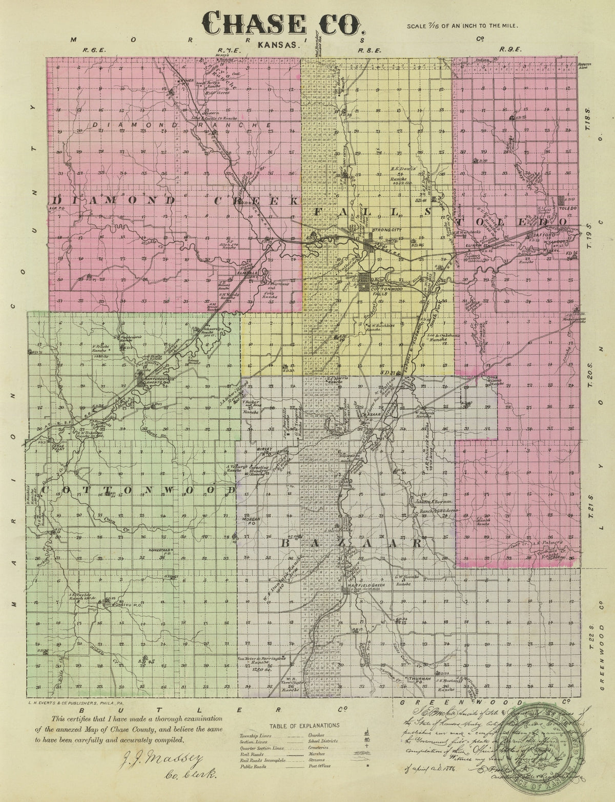 Preview of Vintage Map of Chase County, Kansas 1887