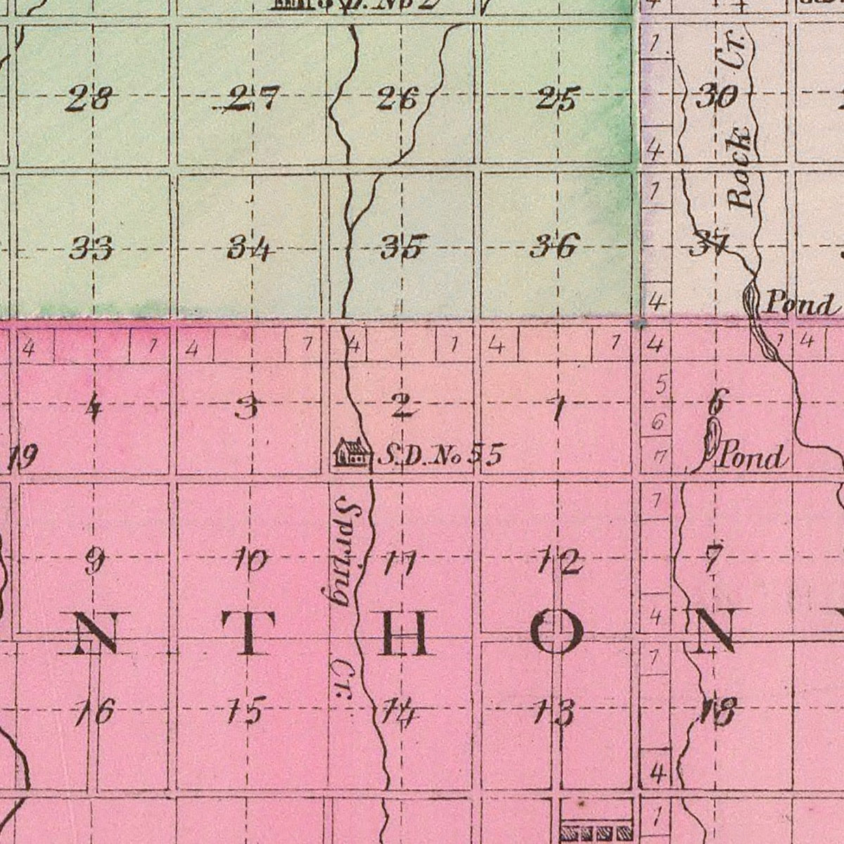 Restored historic details from the 1887 county map of Harper County, Kansas