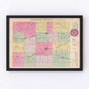 Harper County Vintage Map 1887