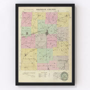 Franklin County Vintage Map 1887