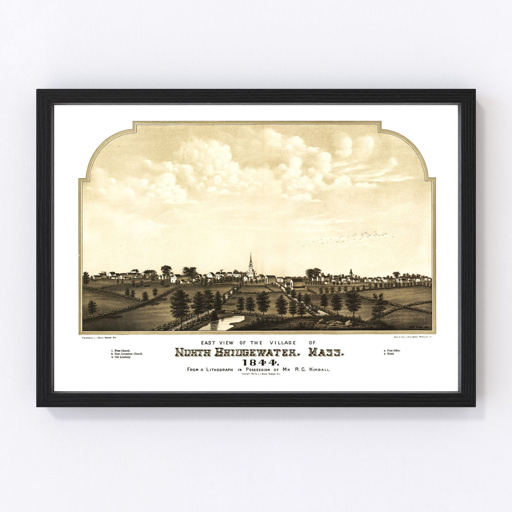North Bridgewater Vintage Map 1882