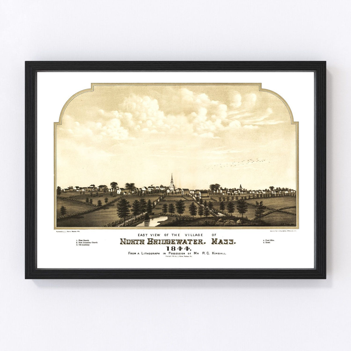 North Bridgewater Vintage Map 1882