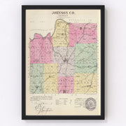 Johnson County Vintage Map 1887