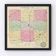 Crawford County Vintage Map 1887
