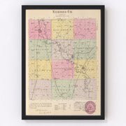 Neosho County Vintage Map 1887