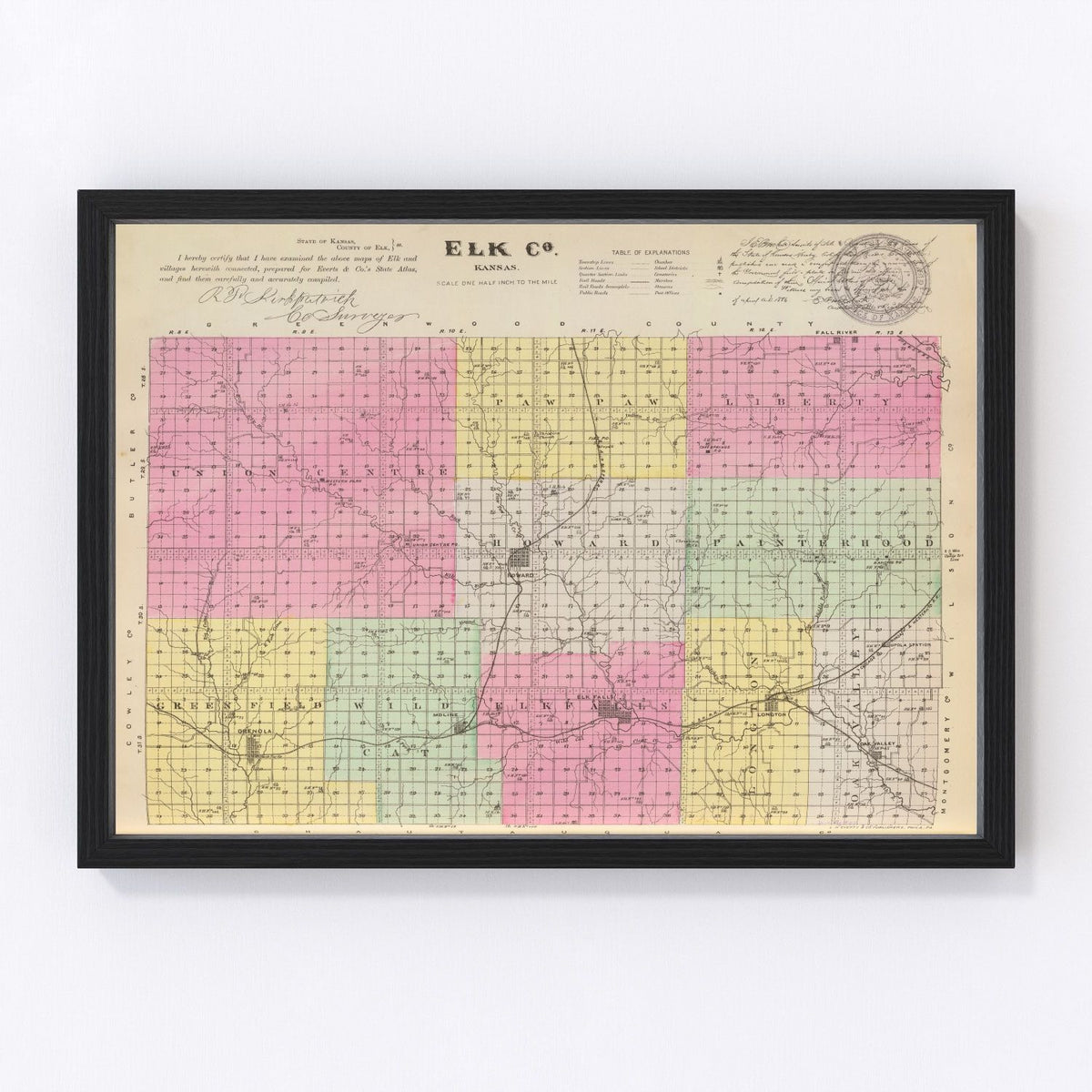 Elk County Vintage Map 1887