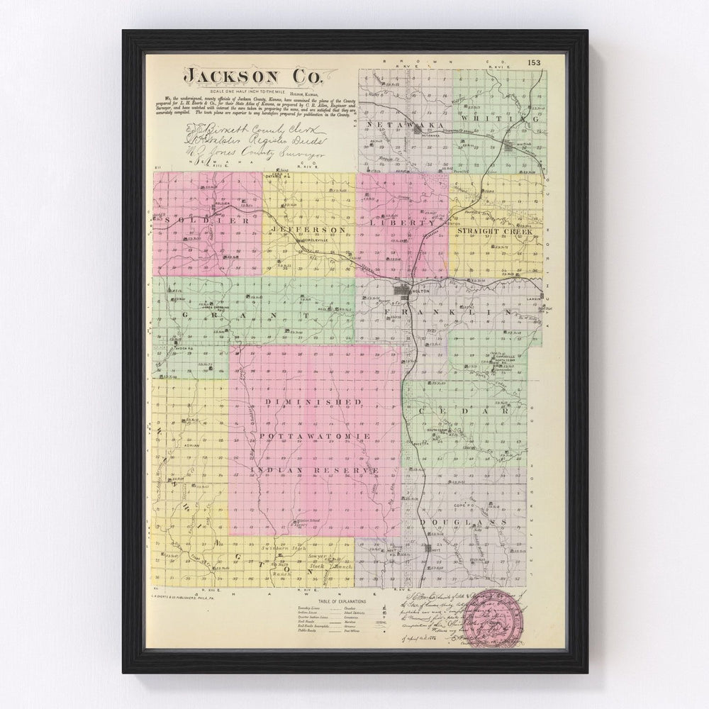 Jackson County Vintage Map 1887