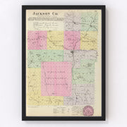 Jackson County Vintage Map 1887