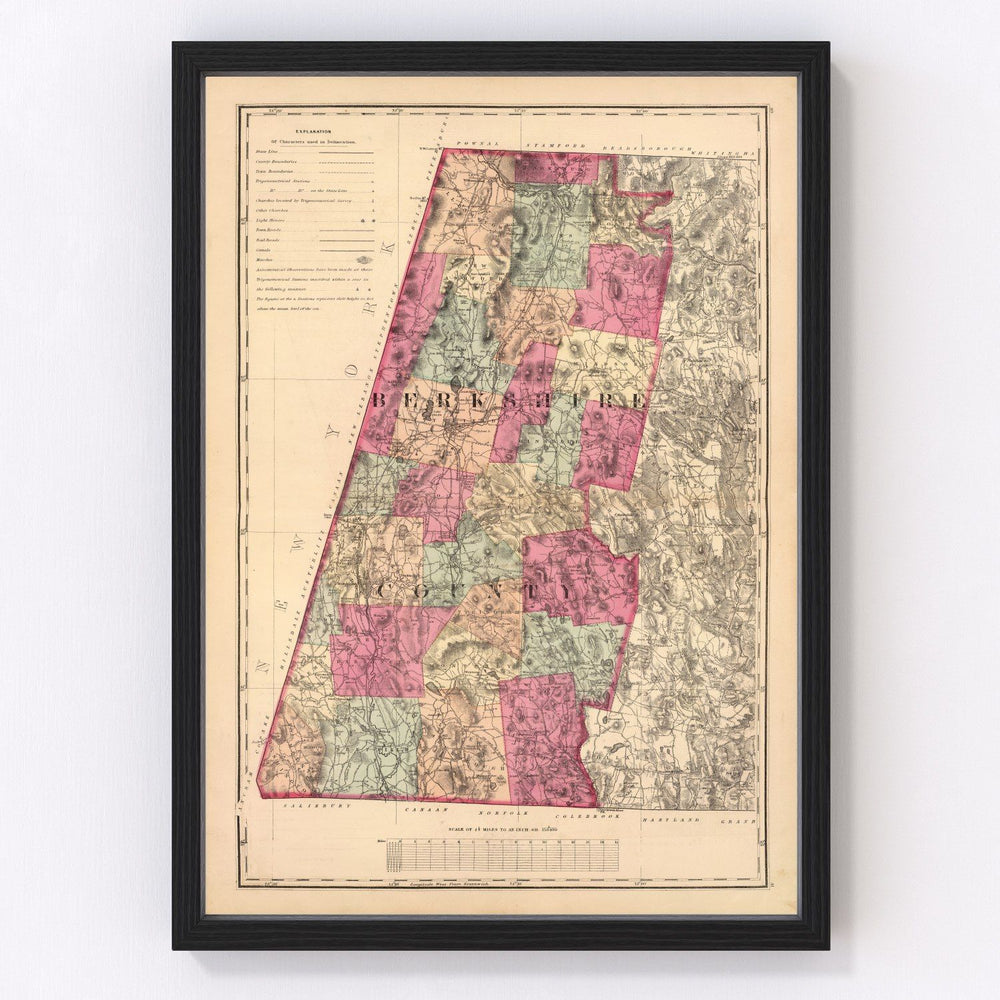 Berkshire County Vintage Map 1871